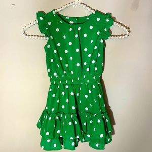 Janie and jack green and white dress 2T